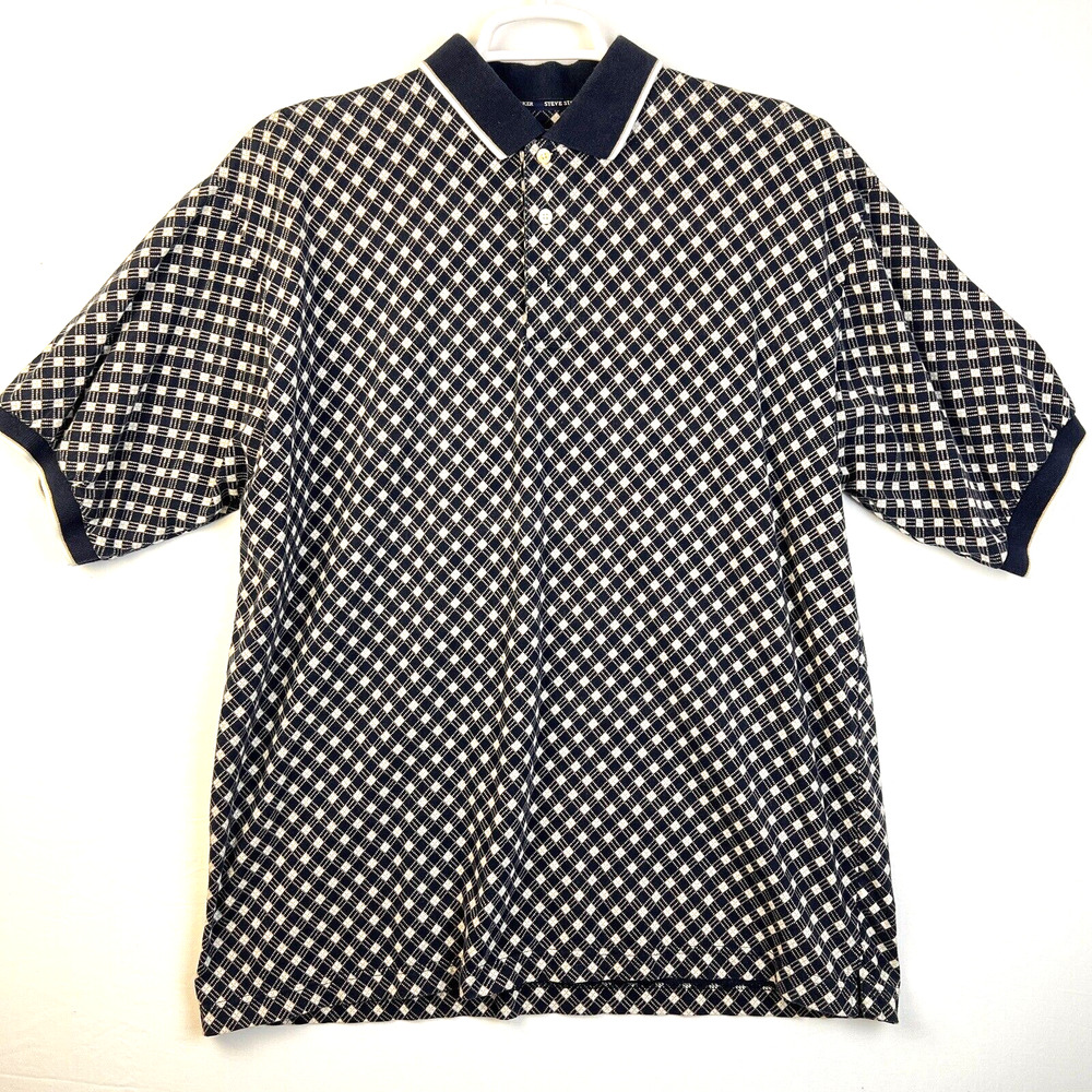 Steve Stricker For Fairway Sport Polo Golf Shirt Men's XL Graphic Print Black
